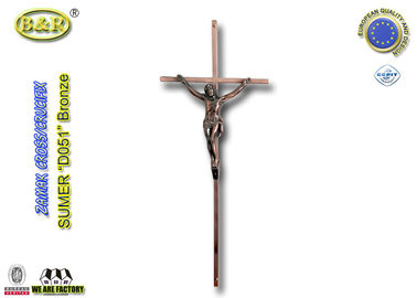 Cor transversal liga de zinco do bronze da qualidade da decoração D051 Itália de /coffin do crucifixo do zamak