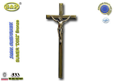 Cruz adulta do caixão do zinco e cor europeia do bronze da antiguidade do crucifixo do zamak do estilo 44*17.5cm da decoração D052 do caixão
