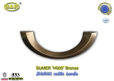O caixão antigo do metal do bronze H005 segura da forma liga de zinco da meia lua de Itália a cor de bronze velha