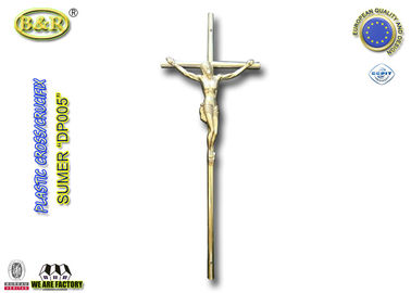 Faça sob medida cristos plásticos católicos do engodo dos cruces dos plasticos da referência DP005 dos crucifixos de christ da decoração do caixão de 37.5cm*14cm