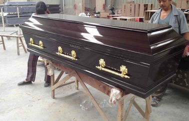 Do estilo europeu de madeira dos caixões da cor da noz preta pintura exterior do poliéster