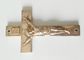 Crucifixo de bronze do zamak da antiguidade plástica do ouro da cruz D049 do caixão para o uso 10.8*6.6cm do caixão