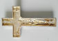 Crucifixo de bronze do zamak da antiguidade plástica do ouro da cruz D049 do caixão para o uso 10.8*6.6cm do caixão