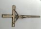 Cruz adulta do caixão do zinco e cor europeia do bronze da antiguidade do crucifixo do zamak do estilo 44*17.5cm da decoração D052 do caixão