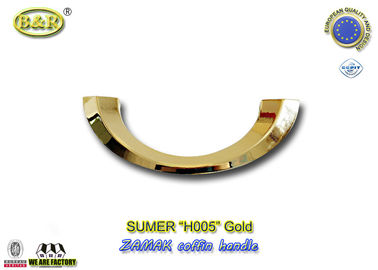 Ouro H005 &amp; de cor da prata tamanho 20.5*7.5cm dos acessórios do caixão do zamak do punho do caixão do metal da forma da lua do projeto de Itália