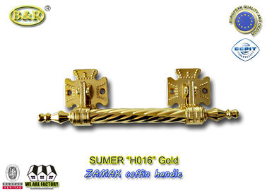 Tamanho liga de zinco 12.5*10 cm da qualidade de Itália da cor do ouro da barra do caixão do zamak do punho H016 do caixão do diâmetro 20mm