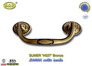 O caixão de bronze antigo do metal do zamak H027 segura a distância 14cm do parafuso do tamanho 19x7.5cm