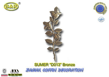 Bronze antigo liga de zinco da flor D013 45cm*13cm da rosa do zamak da decoração do caixão do metal