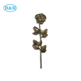 Flor liga de zinco da decoração apropriada do caixão de F02 Zamak Rosa cor de bronze antiga de 36 * de 13cm