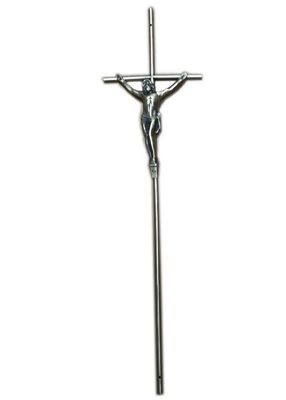 qualidade  Size 64.5×17cm Funeral Articles D064  / Iron Coffin Crucifix With Zamak Jesus fábrica