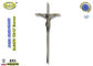 Faça sob medida a referência de 45*18cm nenhuma decoração católica do caixão da cruz e do crucifixo da cor do bronze da antiguidade D012